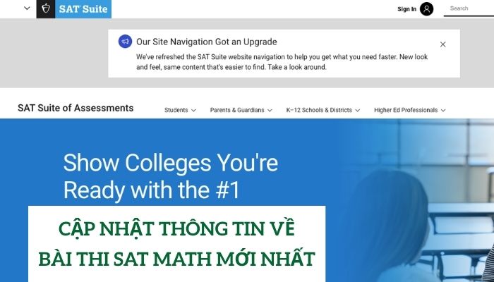 Cập nhật thông tin về bài thi SAT Math mới nhất
